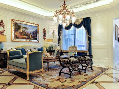 金地时代艺境奢华法式173平米别墅装修案例