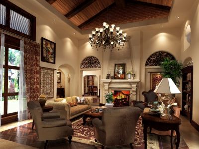 宏远帝庭山法式混搭356平米别墅装修案例