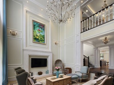 中铁城美式风格203平米别墅装修案例