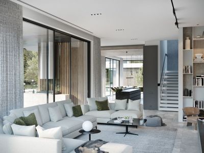 东兴王府现代简约285平米别墅装修案例