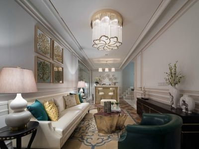 恒大山水城唯美新古典225平米别墅装修案例