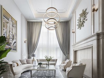 华夏山水名居优雅轻奢318平米别墅装修案例