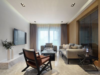 颐和上书园简约风格三室两厅108平米装修案例