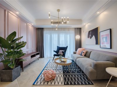 永辉大厦混搭风格104平米三室两厅装修案例