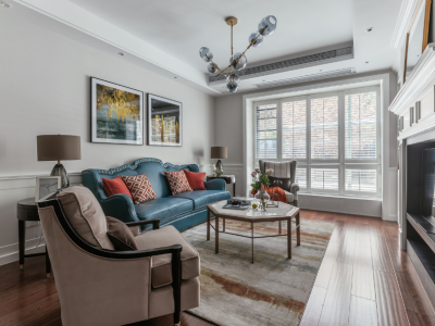 九洲外滩国际美式风格133平米三室两厅装修案例