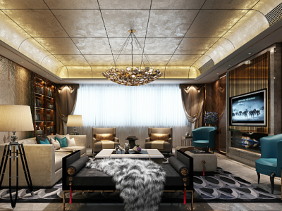 清华忆江南新古典风格240平米别墅装修案例