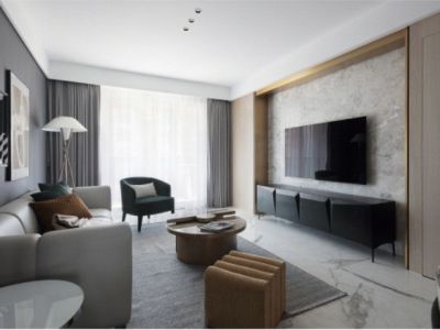 玲珑花园现代风格114平米三居室装修案例