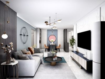 宝盛里观景园现代风格118平米三居室装修案例