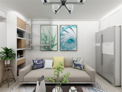 万柳怡水园现代风格92平米二居室装修案例