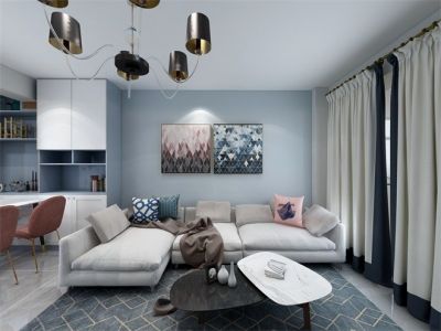 通惠家园北欧风格70平米二居室装修案例