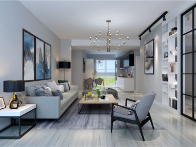 五月华庭现代风格126平米三居室装修案例