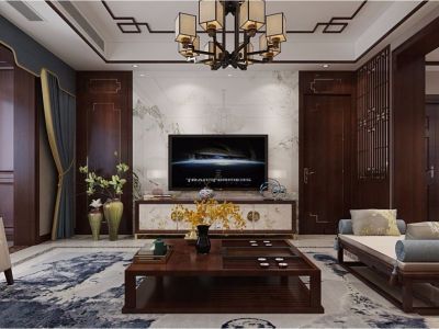 钟楼小区三居115平新中式风格装修案例