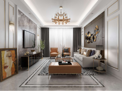 绿地乐和城三居112平现代简约风格装修案例