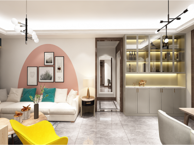 湖滨花园三居114平北欧风格装修案例