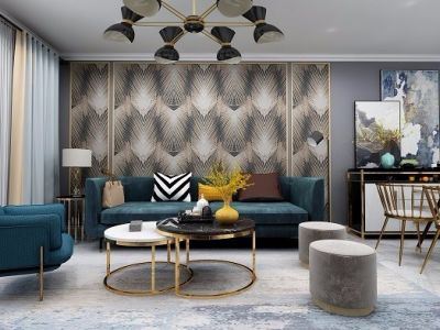 白桦林居三居112平现代风格装修案例