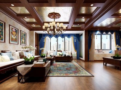 琅赛花园10区奢华风格280平米复式装修案例