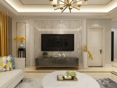 恒大养生谷美式风格110平米装修案例