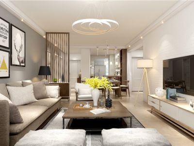 文馨园新中式风格124平米三居室装修案例