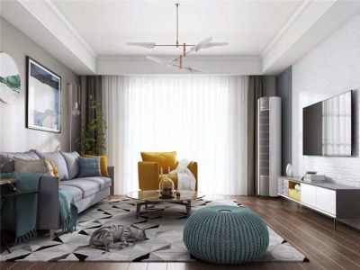 颐景苑北欧风格126平米三居室装修案例