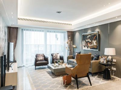 致尚·西宸府现代风格106平米三居室装修效果图案例