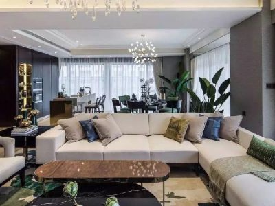 铜雀台东南亚风格139平米三居室装修效果图案例