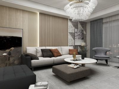 尼盛峰誉185平米四居室现代风格装修案例