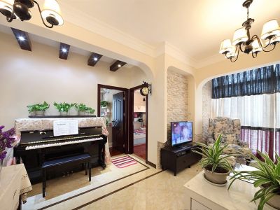 观澜国际70平二居室美式田园风格装修案例