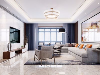 紫薇东进三居105平现代风格装修案例