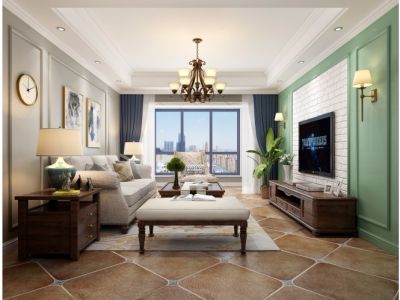 金辉世界城117平三居美式风格装修案例