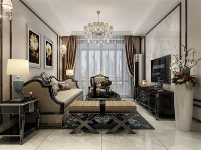 宝马花园新古典风格128平米三居室装修案例