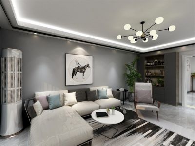 嘉美花园现代风格131平米三居室装修案例