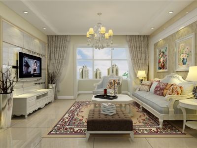 联丰新城欧式风格130平米三居室装修案例