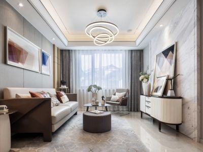 武夷澜庭混搭风格95平米三居室装修效果图案例