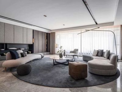 玉溪福禄润园现代简约黑白150平米设计案例