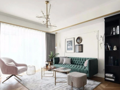 金辉优步悦山轻奢风格130平米三居室装修效果图案例