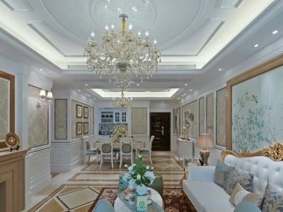 公园城上城法式风格120平米三室两厅装修案例