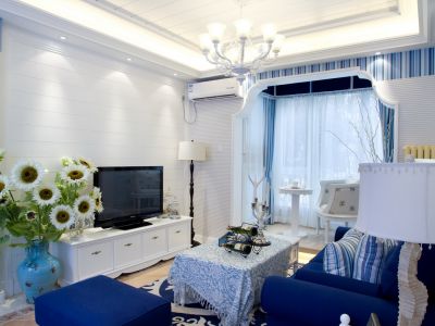 博森翰林城地中海风格123平米三室两厅装修案例