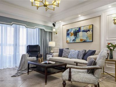 香榭花都美式风格120平米三室两厅装修案例