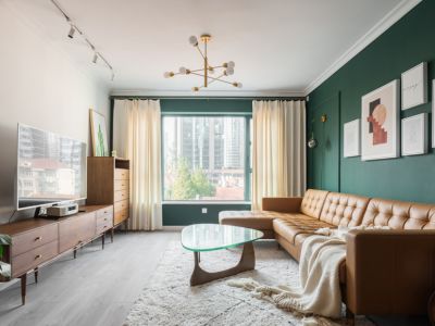 石榴紫宸府混搭风格81平米二居室装修效果图案例