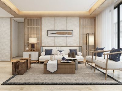 绿地·四季印象日式风格101平米二居室装修效果图案例