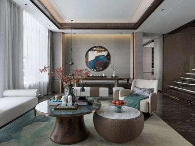 金隅南七里320㎡醉美新中式风格复式装修案例