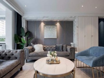 新榕金江首府轻奢风格120平米三居室装修效果图案例