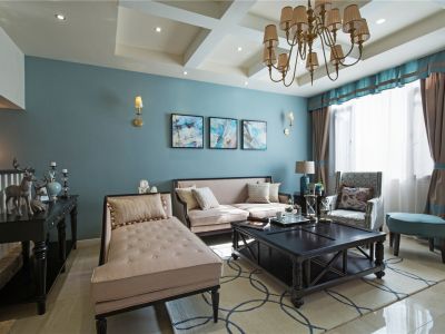 力旺孔雀林美式风格235平米别墅装修案例