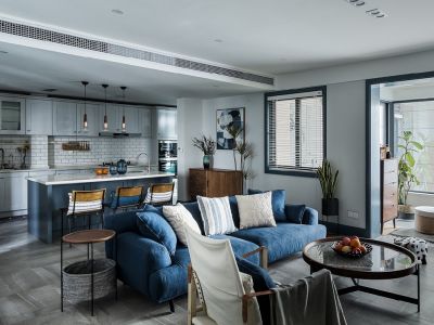 拓兴·阳光美城美式风格132平米三居室装修效果图案例