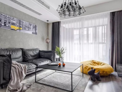 恒大天璟极简风格86平米二居室装修效果图案例