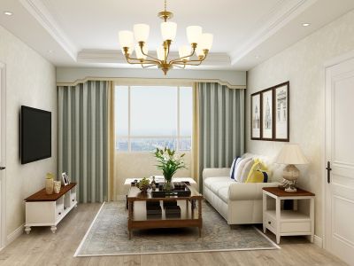 中南路山岭街108平美式二居室装修案例