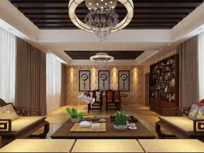 45平米私人会所中式风格装修案例