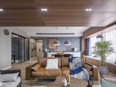 融创未来海混搭风格111平米三居室装修效果图案例