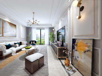 中正锦城122㎡现代简约三居室装修案例