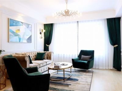 陶瓷小区四居134平欧式风格装修案例